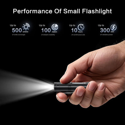 Mini Linterna 6 en 1 Recargable – 500 Lúmenes con Encendedor Electrónico, Luz UV y Base Magnética