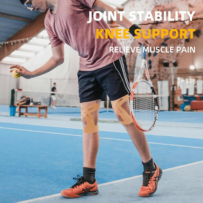 Cinta Kinesiológica Pre-cortada para Rodilla – 10 Tiras para Soporte y Estabilida